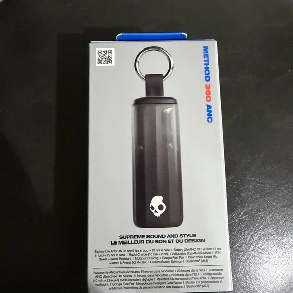 Skullcandy Method 360 ANC Earbuds with Charging Case - Black and White - Picture 2 of 4